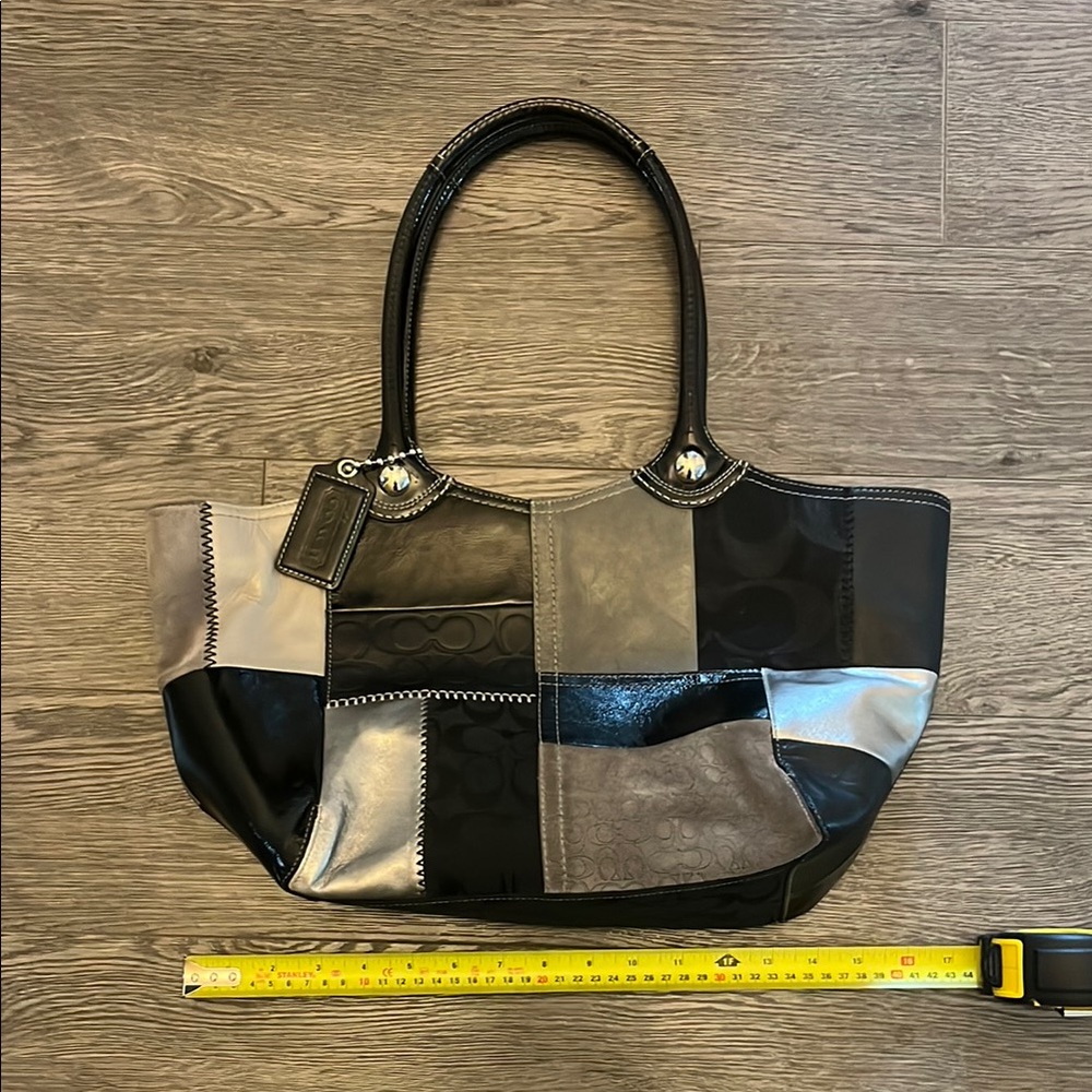 Patchwork vintage coach Leather Tote Bag